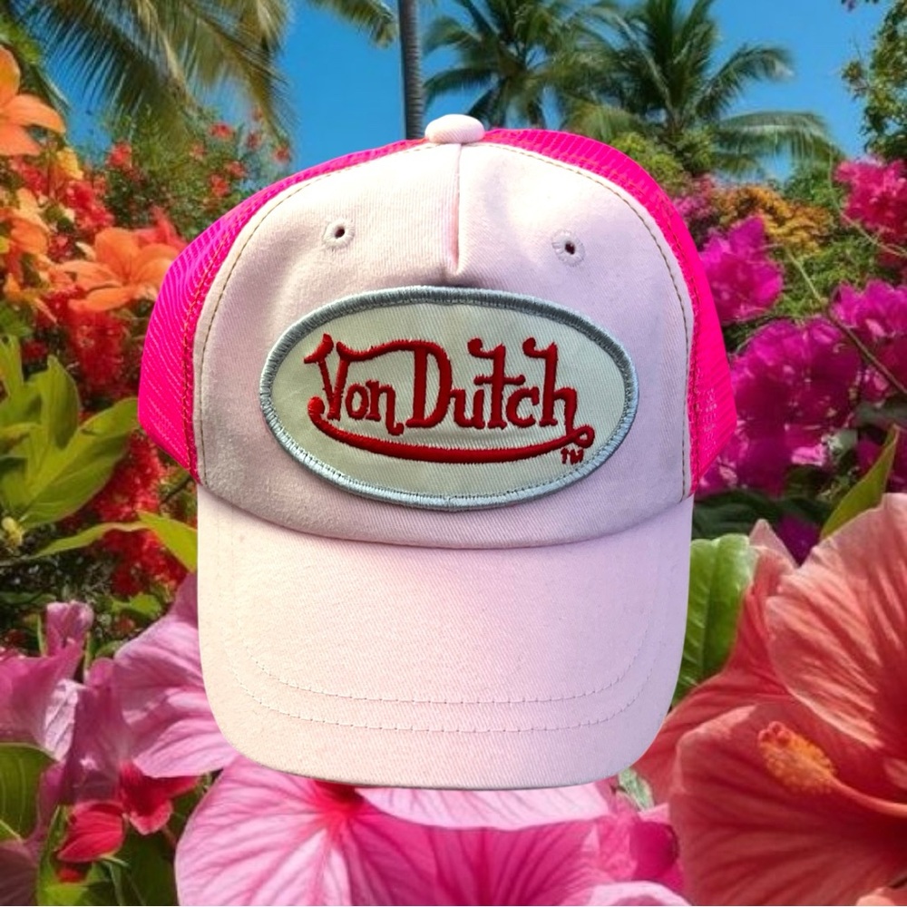 Von Dutch Pink and Red Kids Hat